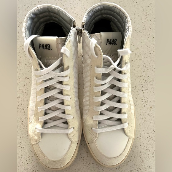 P448 SKATE PEONY HIGH TOP SNEAKERS SIZE 38 (7.5-8) EUC - Picture 3 of 7